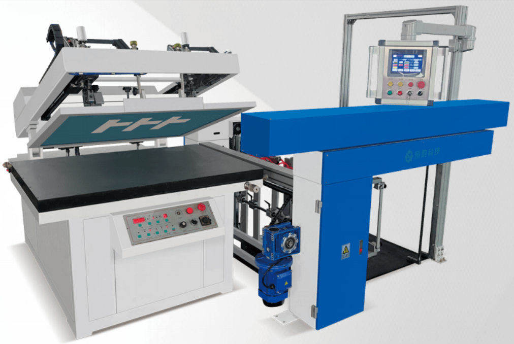 Flat glue screen printing feeding system